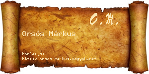 Orsós Márkus névjegykártya